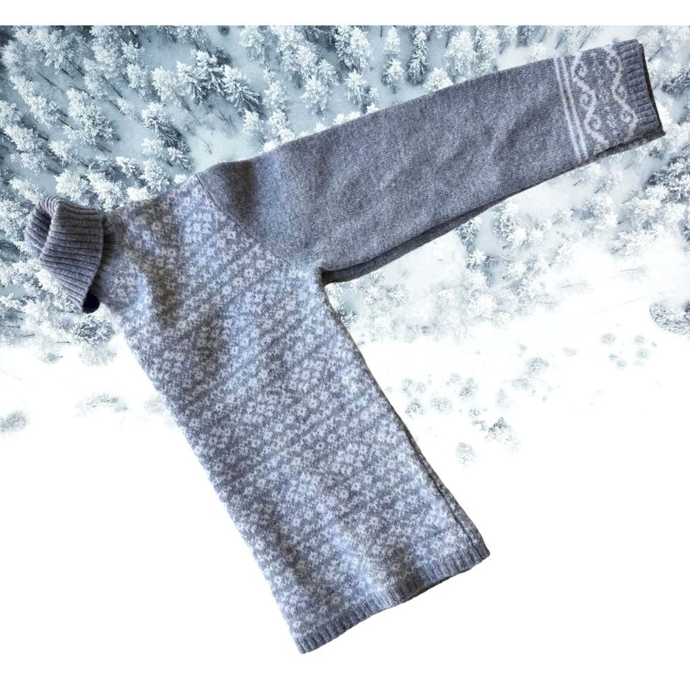 VTG Jillian Jones Turtleneck Sweater Medium Gray Lambswool Angora Snowfl… - Picture 8 of 12